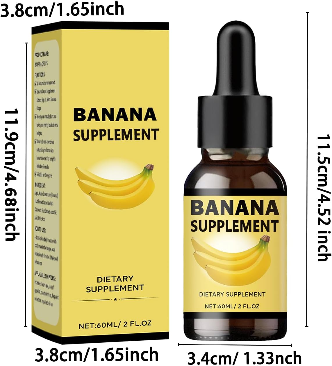 Organic Banana Liquid Extract Supplement for Men and Women - 1 Bottle