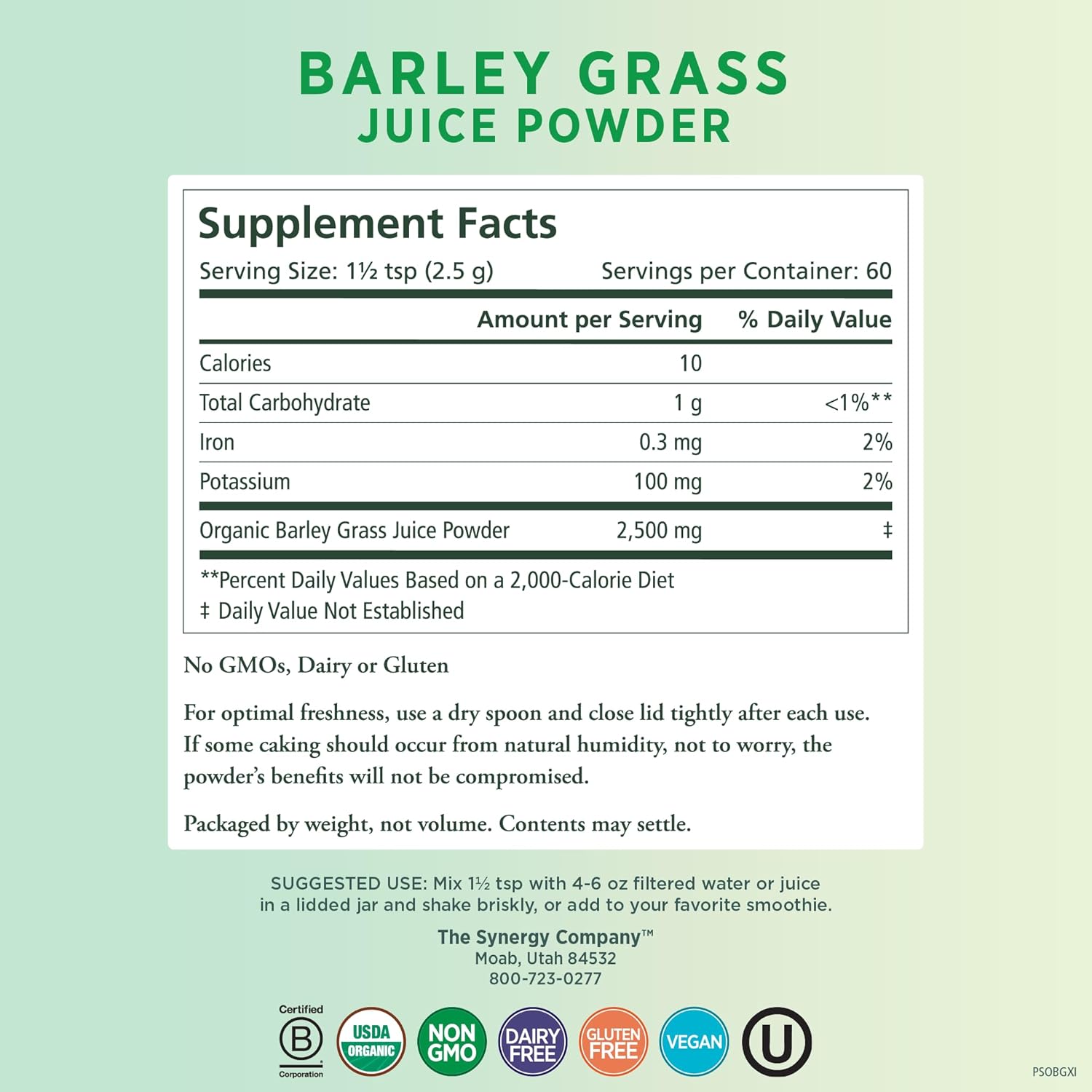 Organic Barley Grass Juice Powder - Chlorophyll-Rich Greens for Energy, Detox & Digestion (5.3 oz)