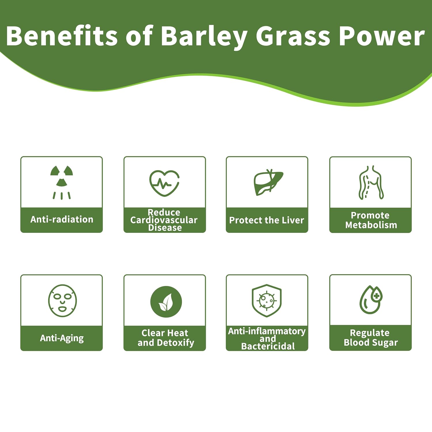 Organic Barley Grass Juice Powder - Pure & Vegan Wheatgrass Powder, Supports Cardiovascular & Liver Health, Rich in Vitamins & Minerals, 8 oz.