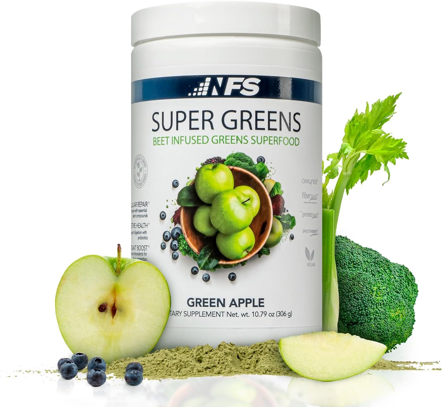 Organic Beet-Infused Super Greens Powder with Protein, Antioxidants & Probiotics - Supports Blood Pressure, Digestion & Energy - 30 Servings