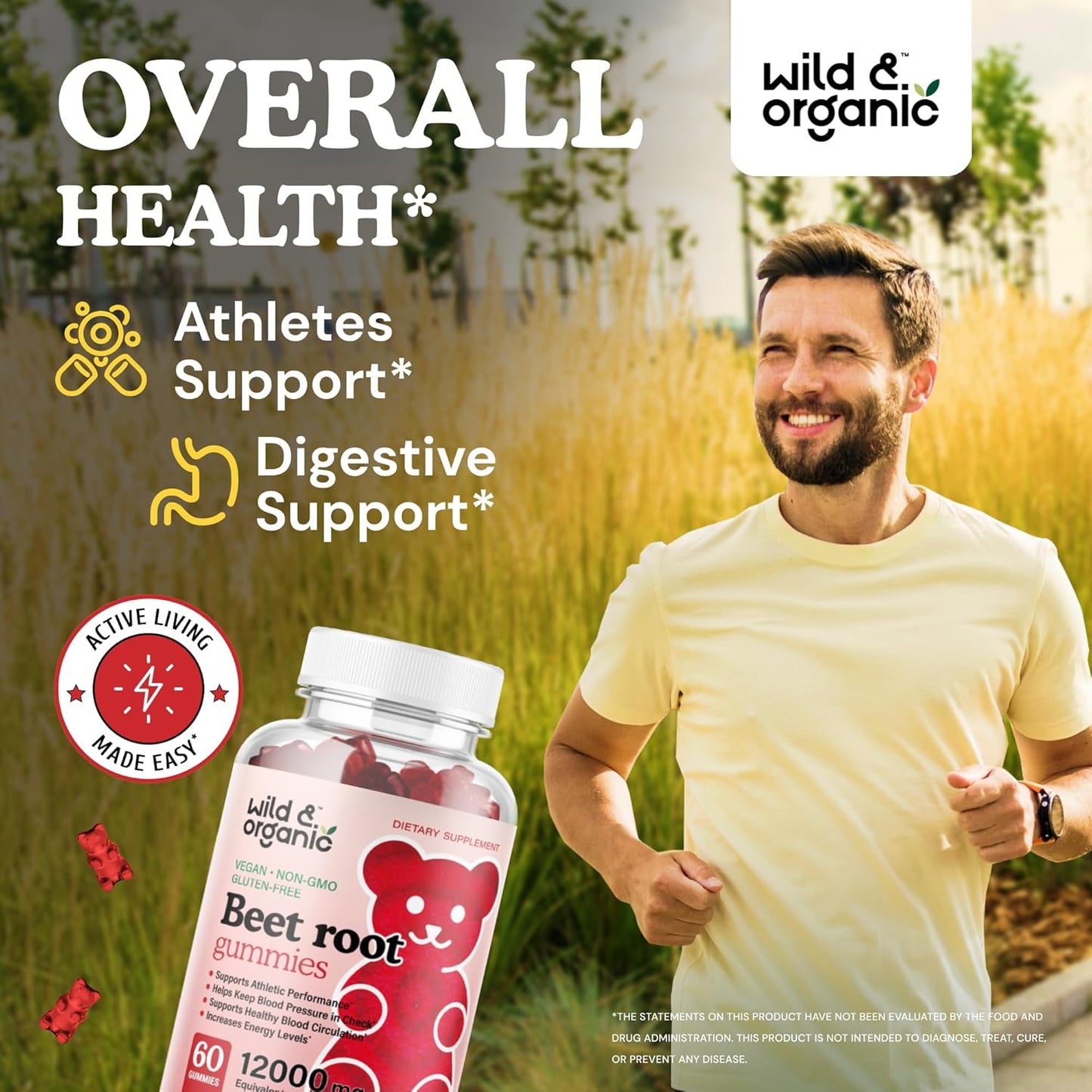 Organic Beet Root and Ashwagandha Gummies: Wildcrafted and Natural Formula