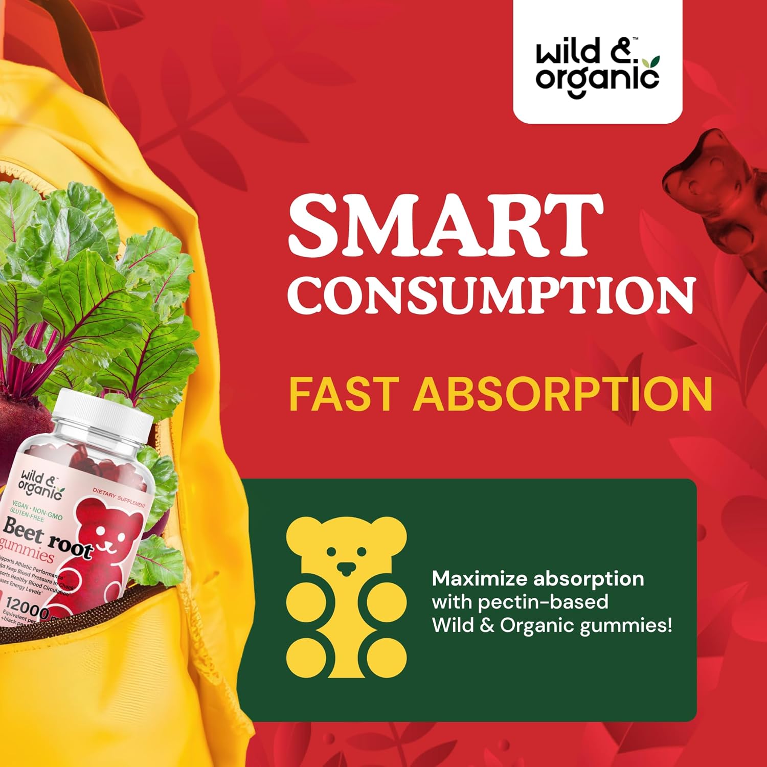 Organic Beet Root and Ashwagandha Gummies: Wildcrafted and Natural Formula