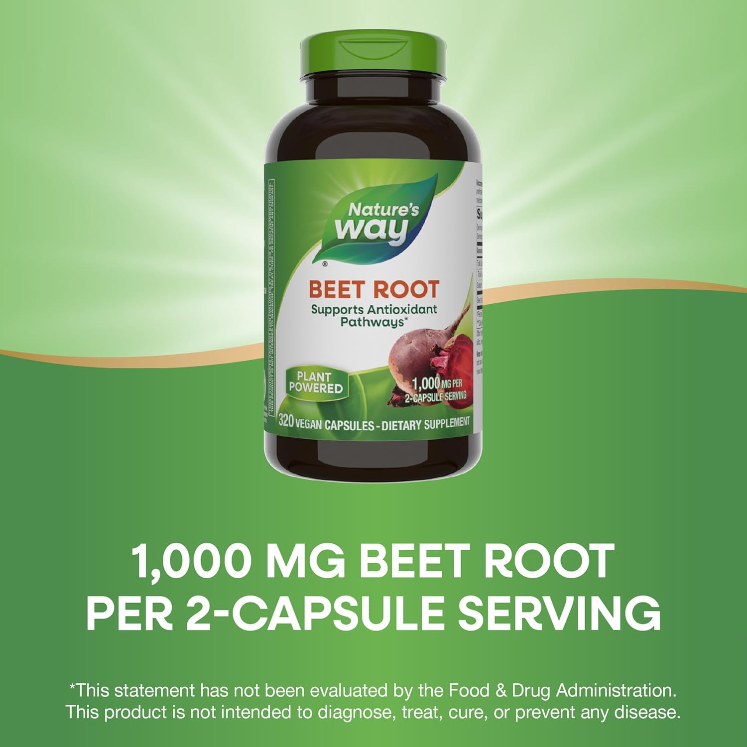 Organic Beet Root Capsules - 1,000 mg per Serving - Antioxidant Support - Vegan - 320 Capsules