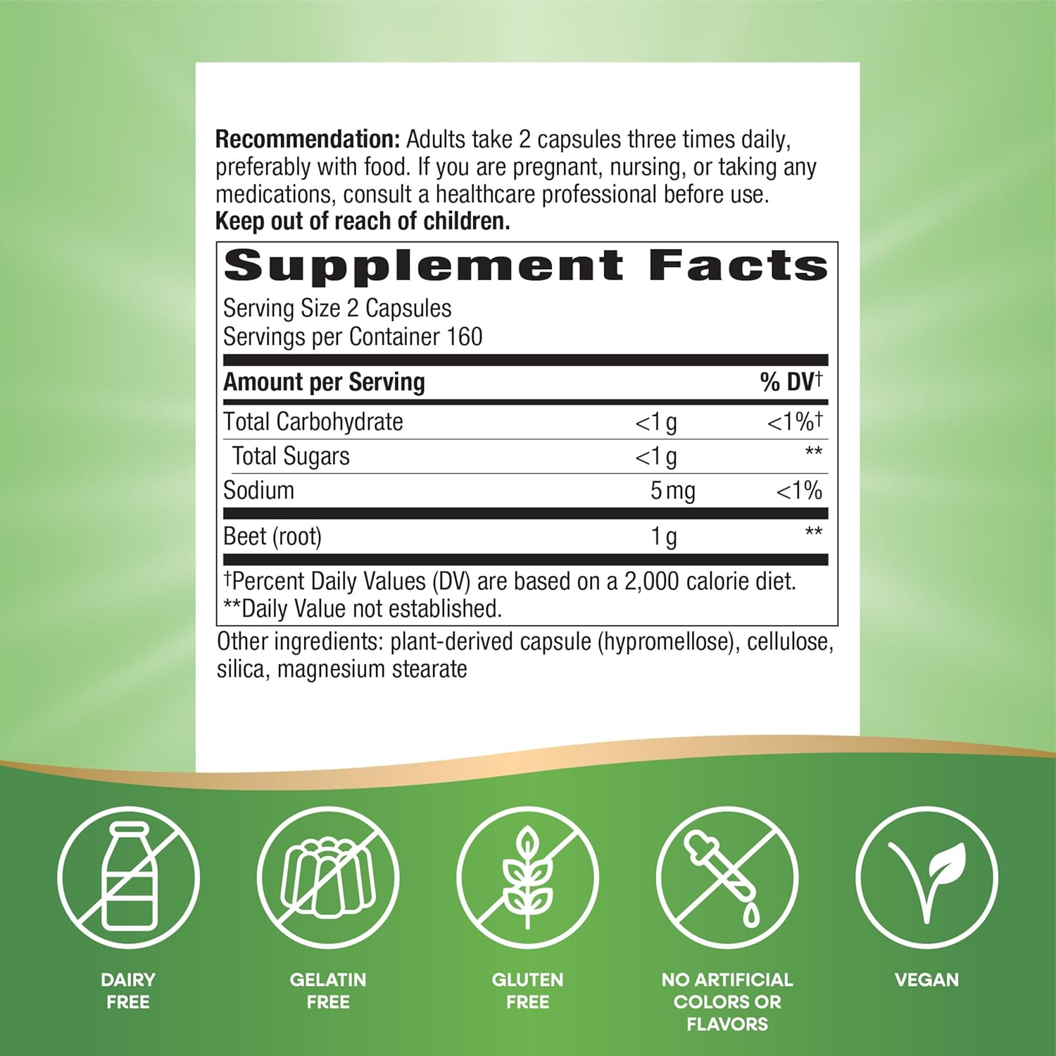 Organic Beet Root Capsules - 1,000 mg per Serving - Antioxidant Support - Vegan - 320 Capsules