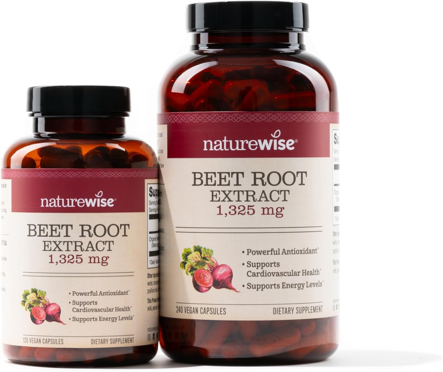 Organic Beet Root Capsules 1300mg - Nitric Oxide Booster for Circulation & Heart Health - Vegan, Gluten-Free, Non-GMO - 240 Capsules