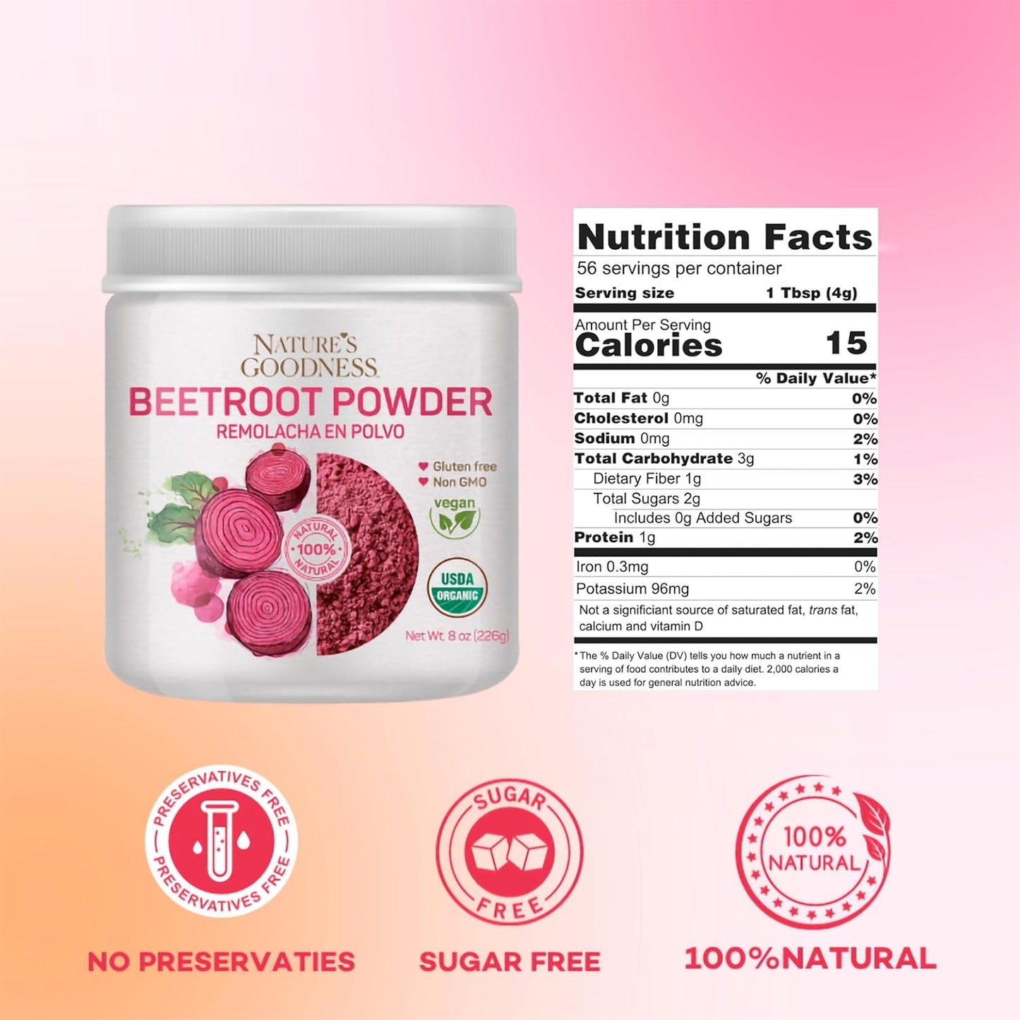 Organic Beet Root Powder - 56 Servings (8oz) - Boost Energy, Stamina, and Athletic Performance with Nitric Oxide