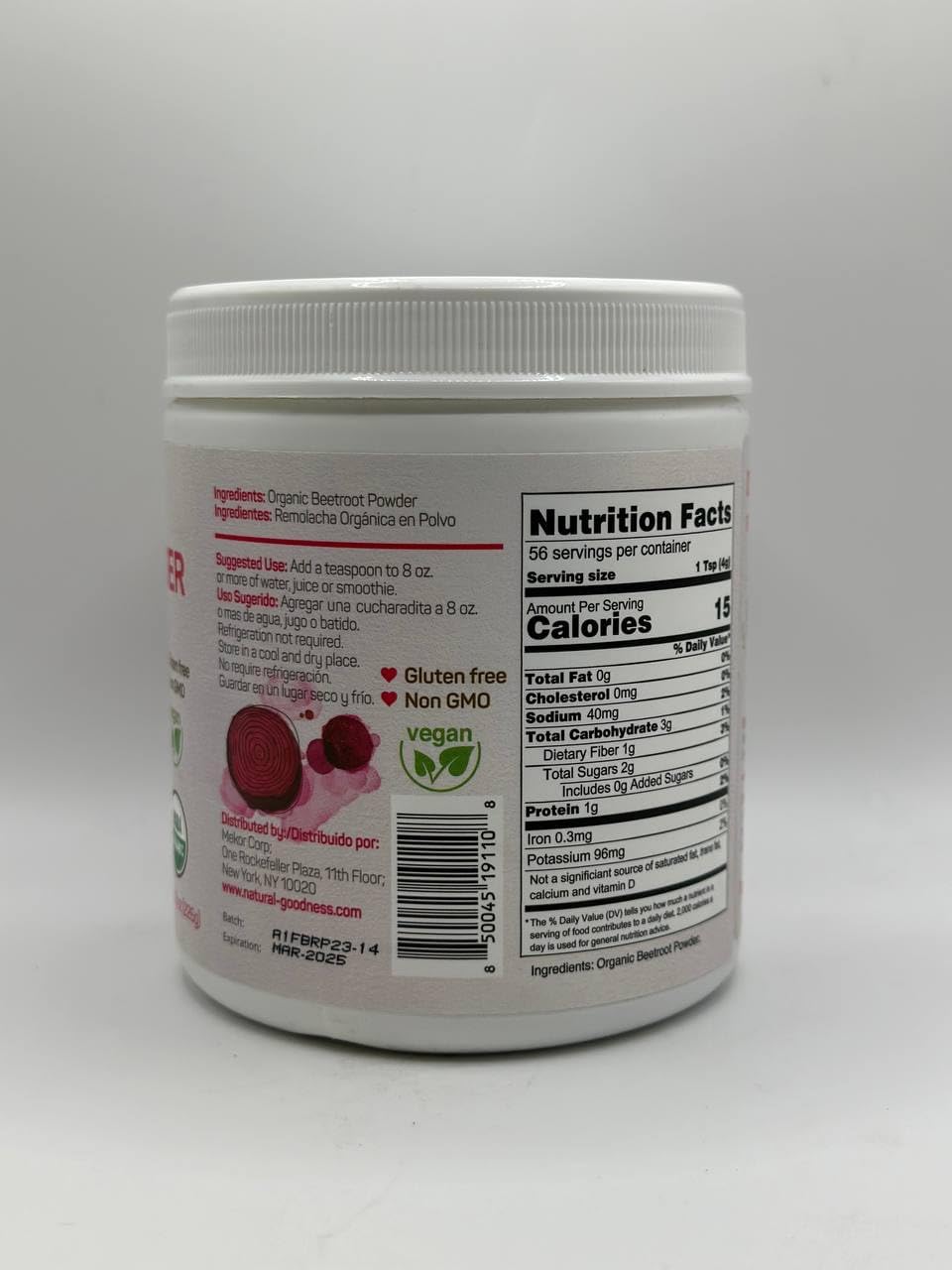 Organic Beet Root Powder - 56 Servings (8oz) - Boost Energy, Stamina, and Athletic Performance with Nitric Oxide