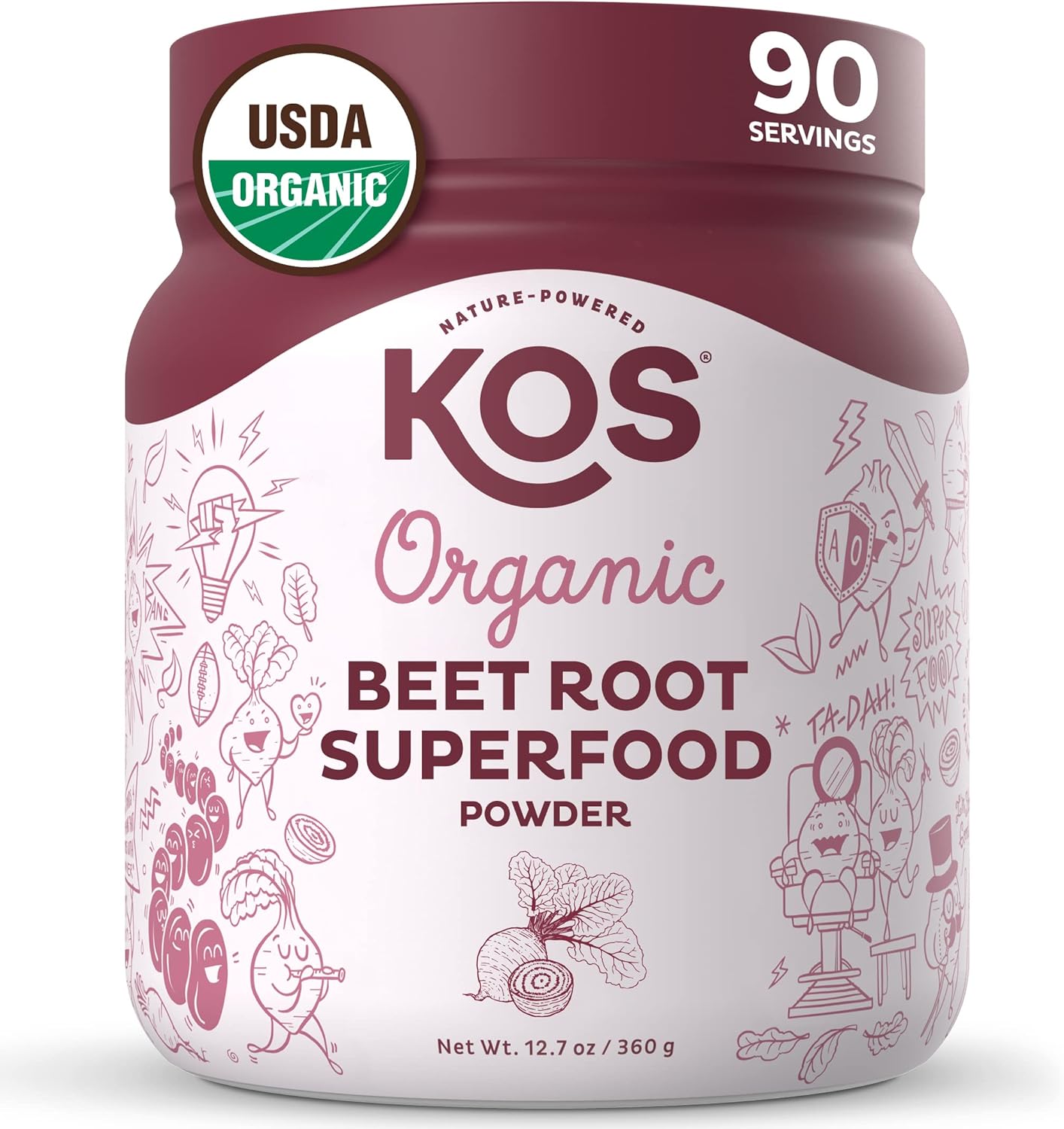 Organic Beet Root Powder - USDA Certified, Non-GMO, Gluten & Soy Free - 90 Servings