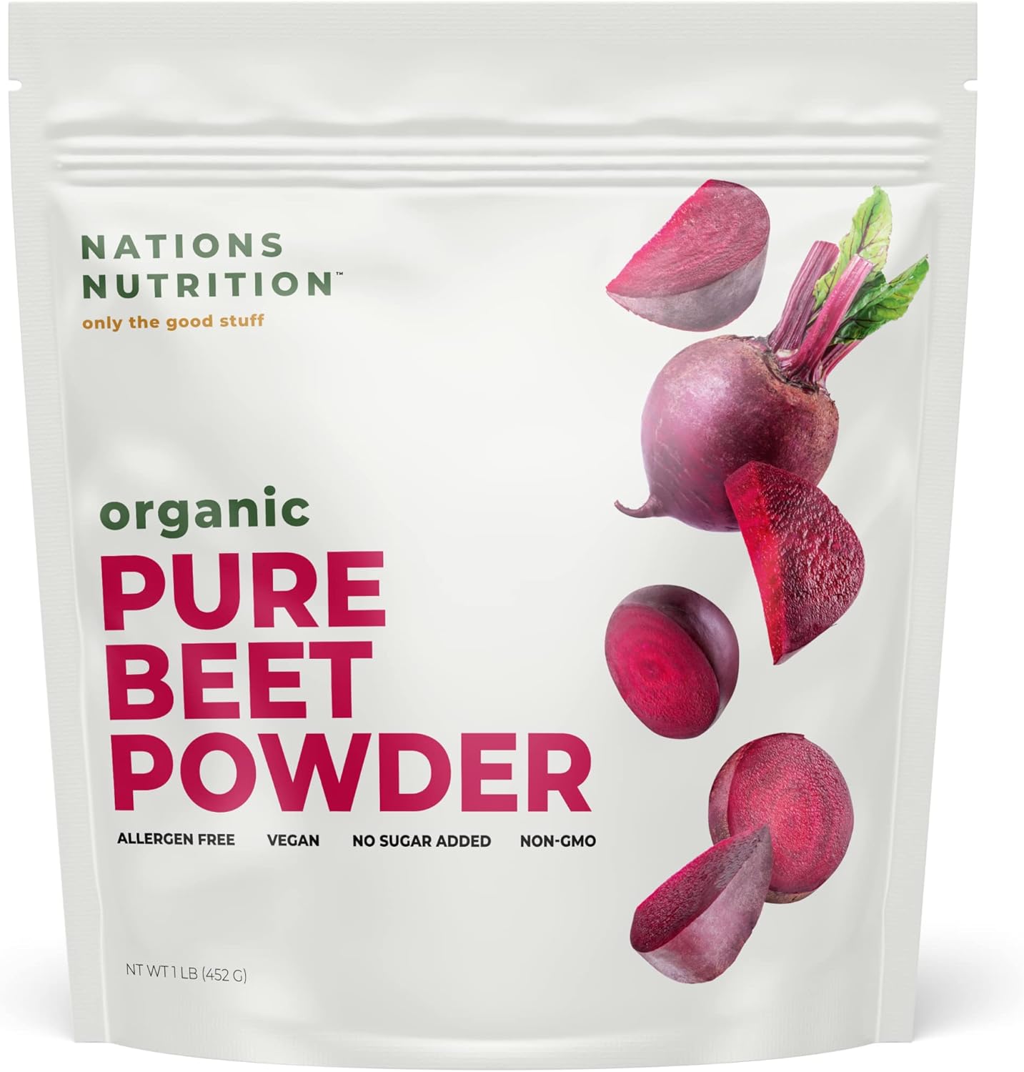 Organic Beet Root Powder for Heart Health and Energy Boost - Nitric Oxide Superfood for Circulation Support - 30+ Servings (1 LB)