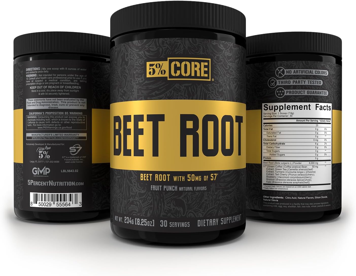Organic Beet Root Powder for Pre Workout | Nitric Oxide Booster | 6000mg Extract | Vegan & Keto | 30 Servings (Fruit Punch)