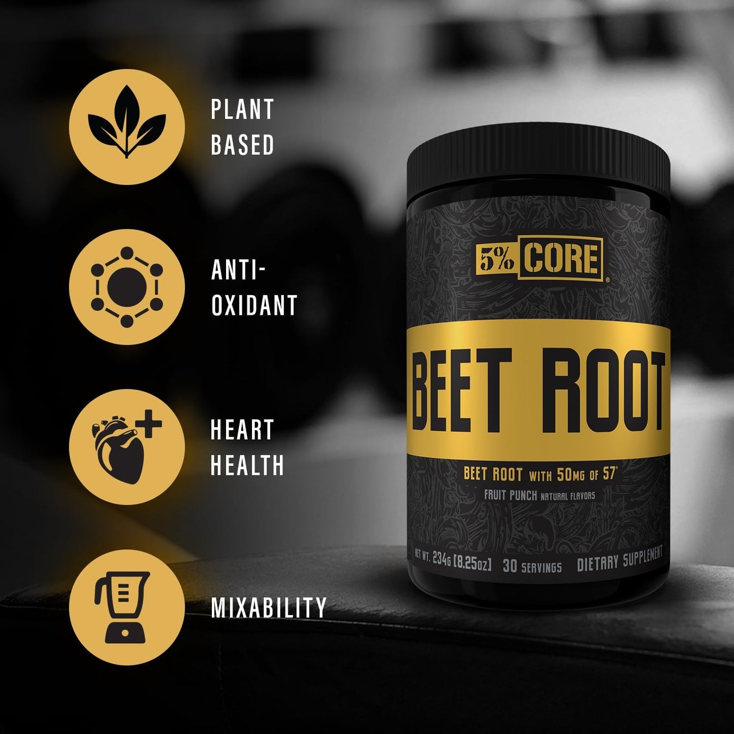 Organic Beet Root Powder for Pre Workout | Nitric Oxide Booster | 6000mg Extract | Vegan & Keto | 30 Servings (Fruit Punch)