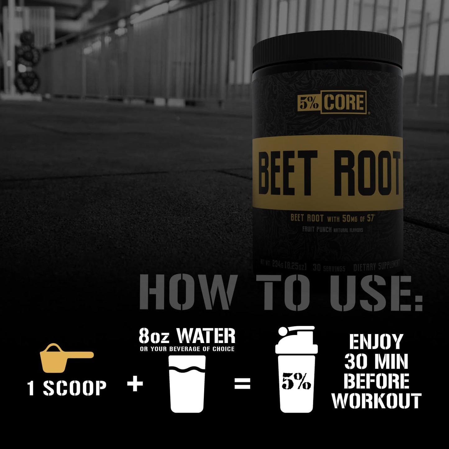 Organic Beet Root Powder for Pre Workout | Nitric Oxide Booster | 6000mg Extract | Vegan & Keto | 30 Servings (Fruit Punch)