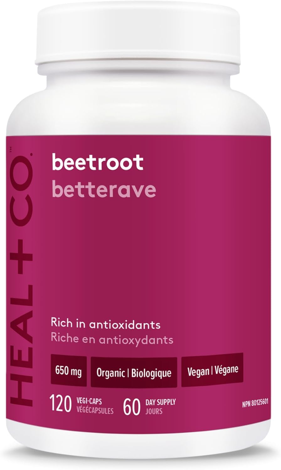 Organic Beetroot Capsules 650mg - High-Potency Superfood Supplement - Vegan, Non-GMO, Gluten-Free - 120 Vegetable Capsules