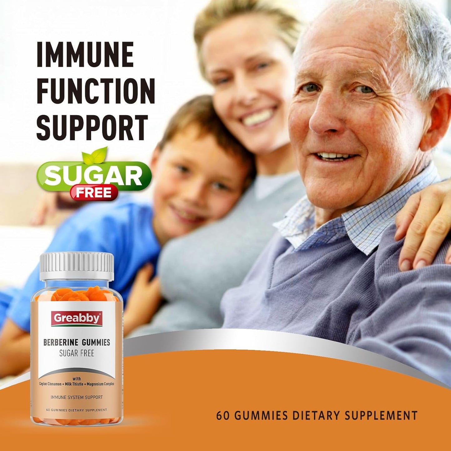 Organic Berberine HCL 1200mg Gummies with Ceylon Cinnamon - Immune System Support for Adults, Sugar-Free & GMO-Free, 60 Gummies