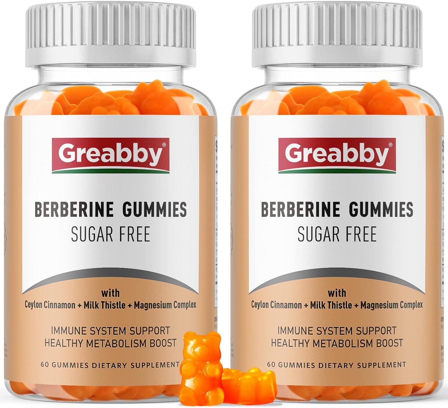 Organic Berberine HCL Gummies with Ceylon Cinnamon - Immune Support & Sugar Free - 120 Gummies, 1200mg
