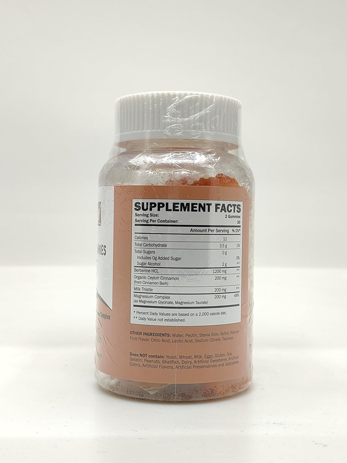 Organic Berberine HCL Gummies with Ceylon Cinnamon - Immune Support & Sugar Free - 120 Gummies, 1200mg