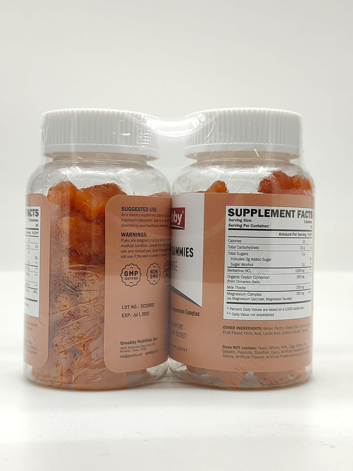 Organic Berberine HCL Gummies with Ceylon Cinnamon - Immune Support & Sugar Free - 120 Gummies, 1200mg