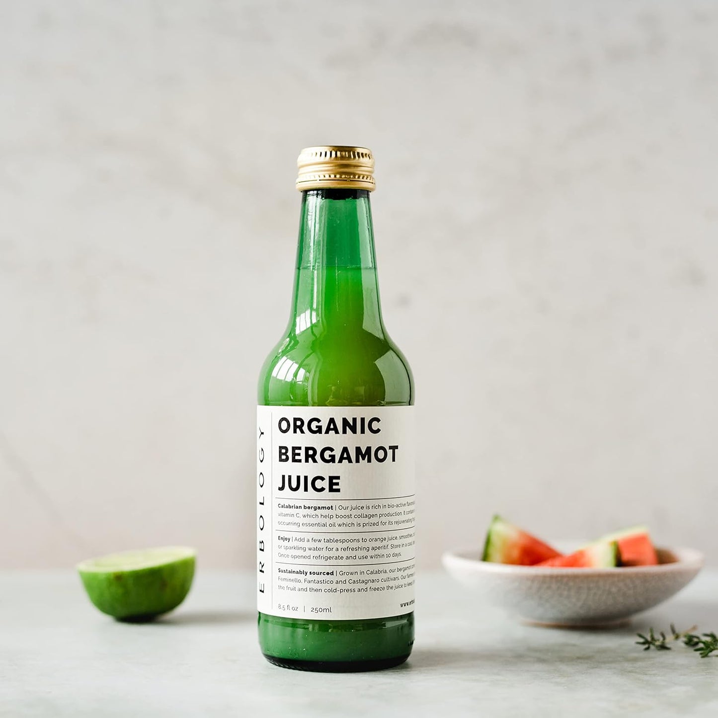 Organic Bergamot Juice 250ml (Pack of 12) - Supports Collagen with Bioactive Flavonoids - Italian Farm Fresh - No Sugar Added - Non-GMO