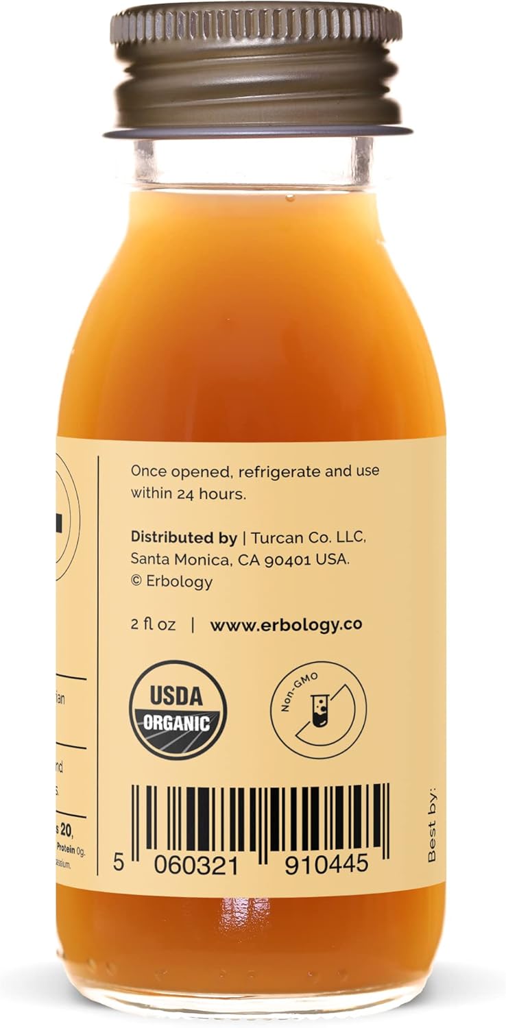 Organic Bergamot Juice Shots for Immunity & Collagen - High in Vitamin C - 100% Pure from Italy - No Sugar - 12 Daily Shots