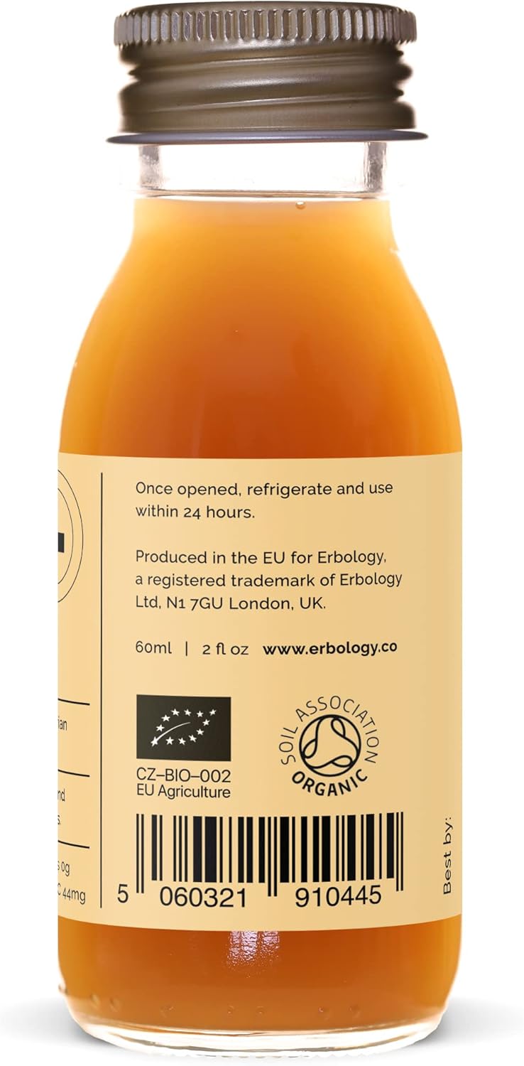 Organic Bergamot Juice Shots for Immunity & Collagen - High in Vitamin C - 100% Pure from Italy - No Sugar - 12 Daily Shots