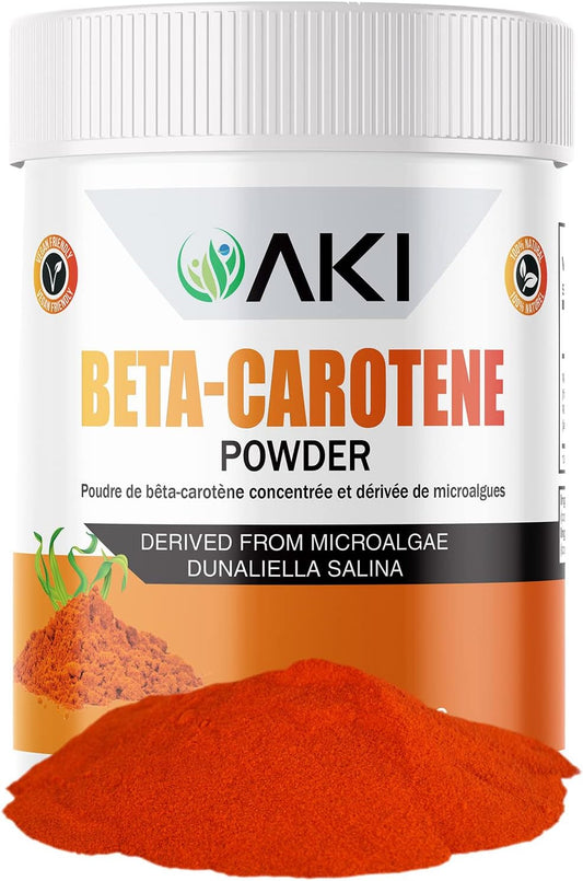 Organic Beta Carotene Powder (1.5oz/42.52g) - High Concentration Vitamin A Source for Skin, Immune System, and Eyes - Non-GMO & Vegan