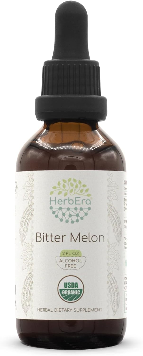 Organic Bitter Melon Tincture - Alcohol-Free Herbal Drops - High-Potency Extract - USDA Certified - Momordica Charantia Dried Fruit - 2 oz