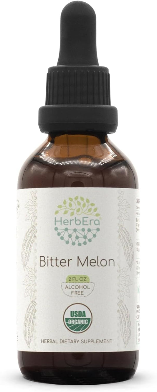 Organic Bitter Melon Tincture - Alcohol-Free Herbal Drops - High-Potency Extract - USDA Certified - Momordica Charantia Dried Fruit - 2 oz