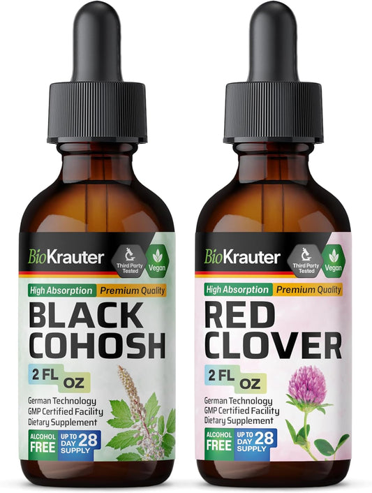 Organic Black Cohosh and Red Clover Tincture Combo Pack - 2 Fl. Oz. Each