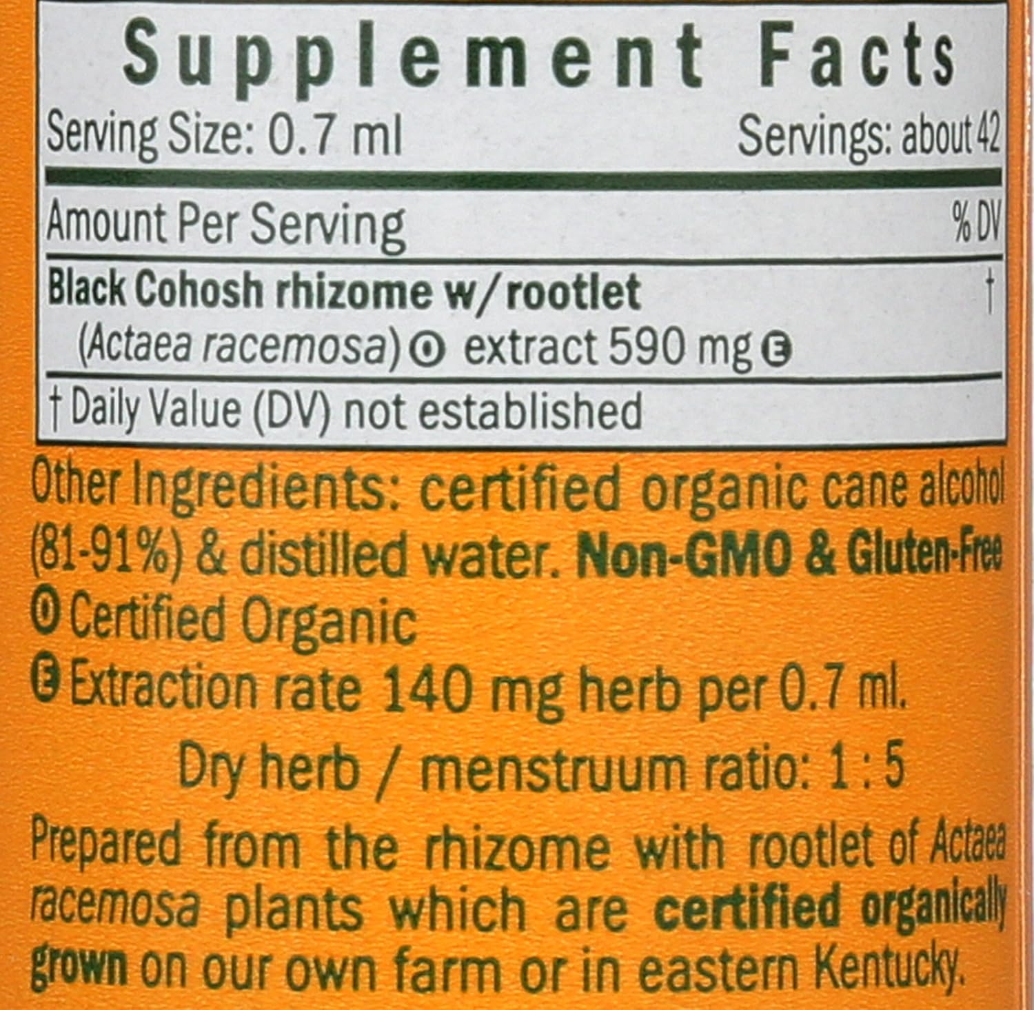 Organic Black Cohosh Extract by HERB PHARM - 1 Fluid Ounce