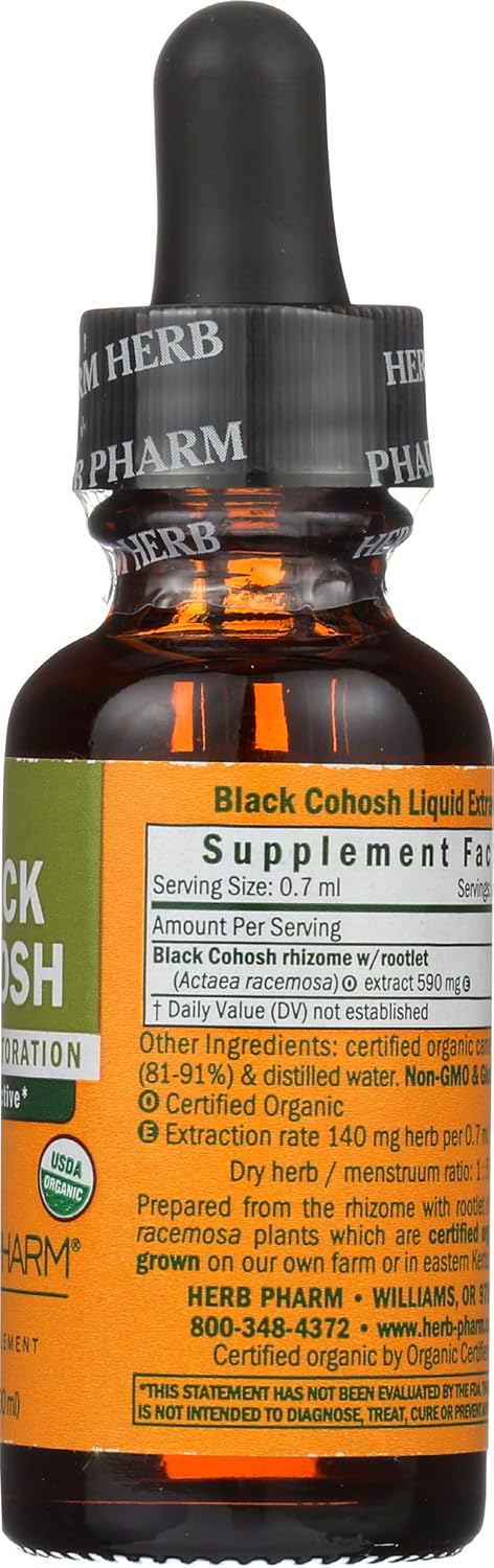 Organic Black Cohosh Extract by HERB PHARM - 1 Fluid Ounce