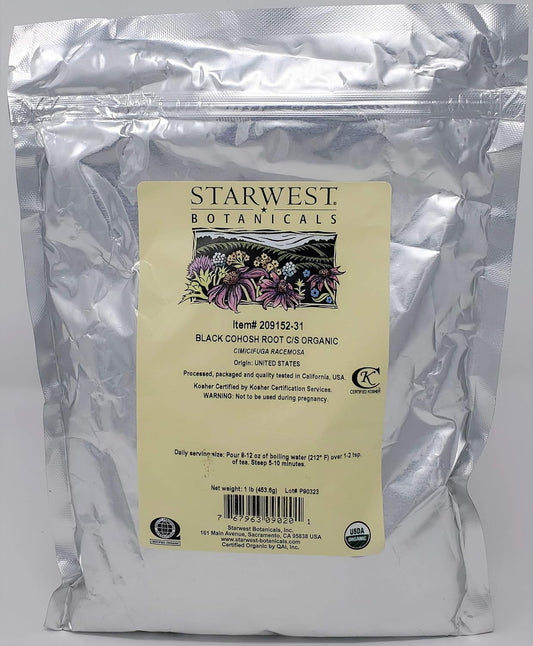 Organic Black Cohosh Root Cut & Sifted - 1 lb by Starwest Botanicals