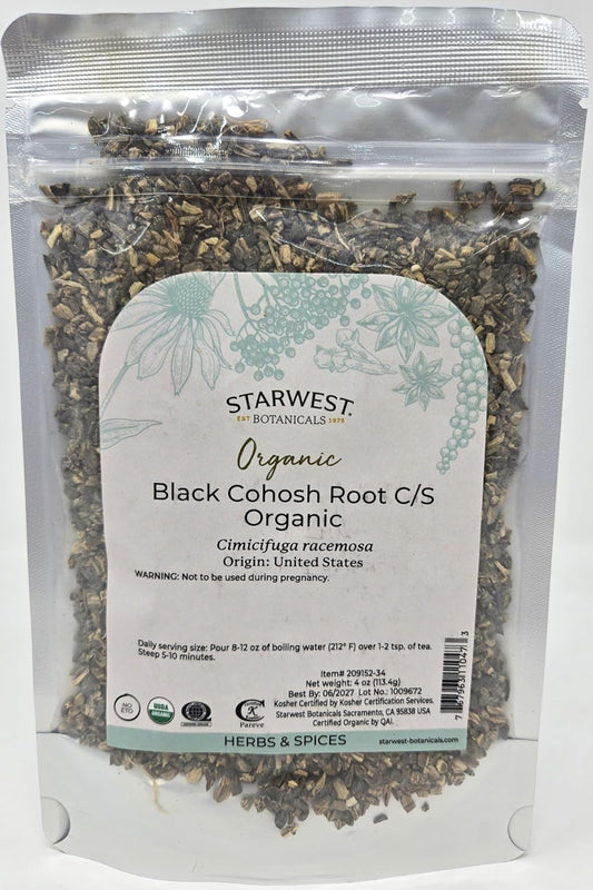 Organic Black Cohosh Root Cut & Sifted - 4 Oz by Starwest Botanicals