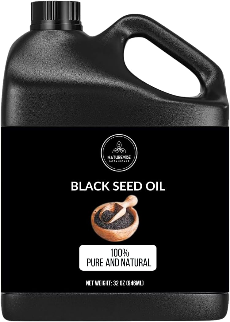 Organic Black Cumin Seed Oil 32oz - Pure Kalonji Oil for Immune Support - Cold Pressed Nigella Sativa with Omega 3 6 9 - Unrefined Digestive Aid - High Thymoquinone Content