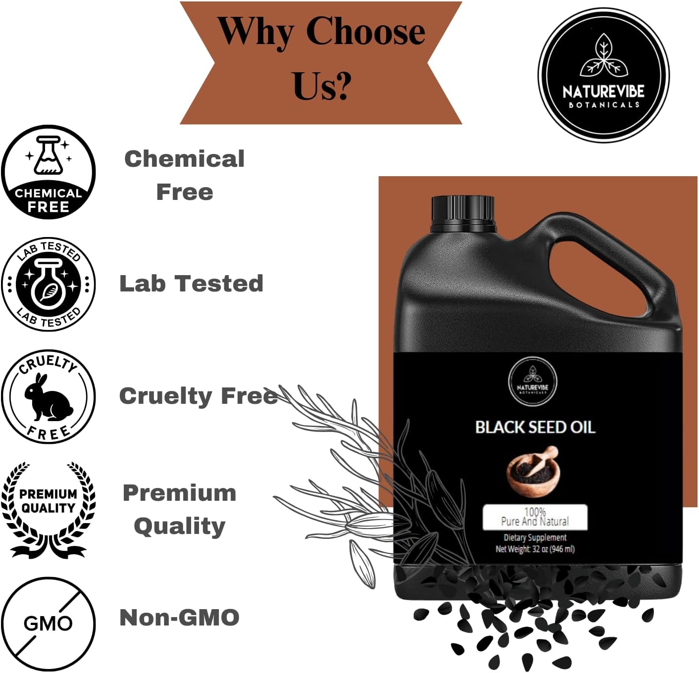 Organic Black Cumin Seed Oil 32oz - Pure Kalonji Oil for Immune Support - Cold Pressed Nigella Sativa with Omega 3 6 9 - Unrefined Digestive Aid - High Thymoquinone Content