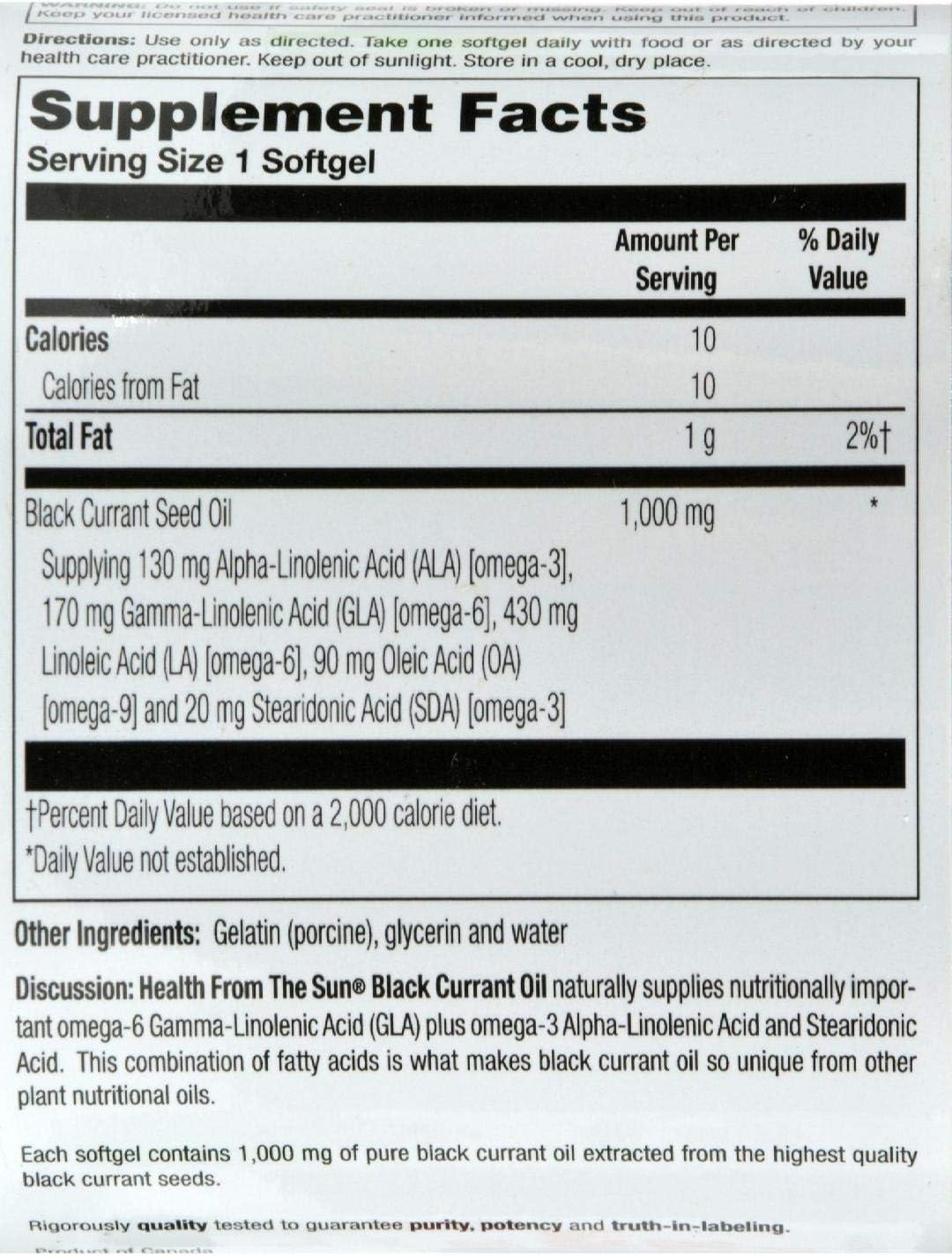 Organic Black Currant Oil Softgels for Enhanced Health Benefits - 60 Count