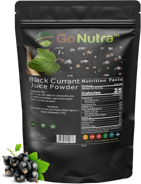 Organic Black Currant Powder 1lb - High Antioxidant Ribes Nigrum Supplement with Anthocyanin