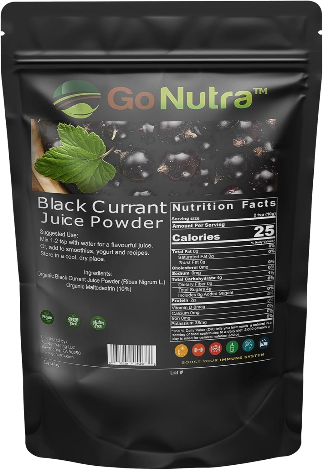 Organic Black Currant Powder 1lb - High Antioxidant Ribes Nigrum Supplement with Anthocyanin