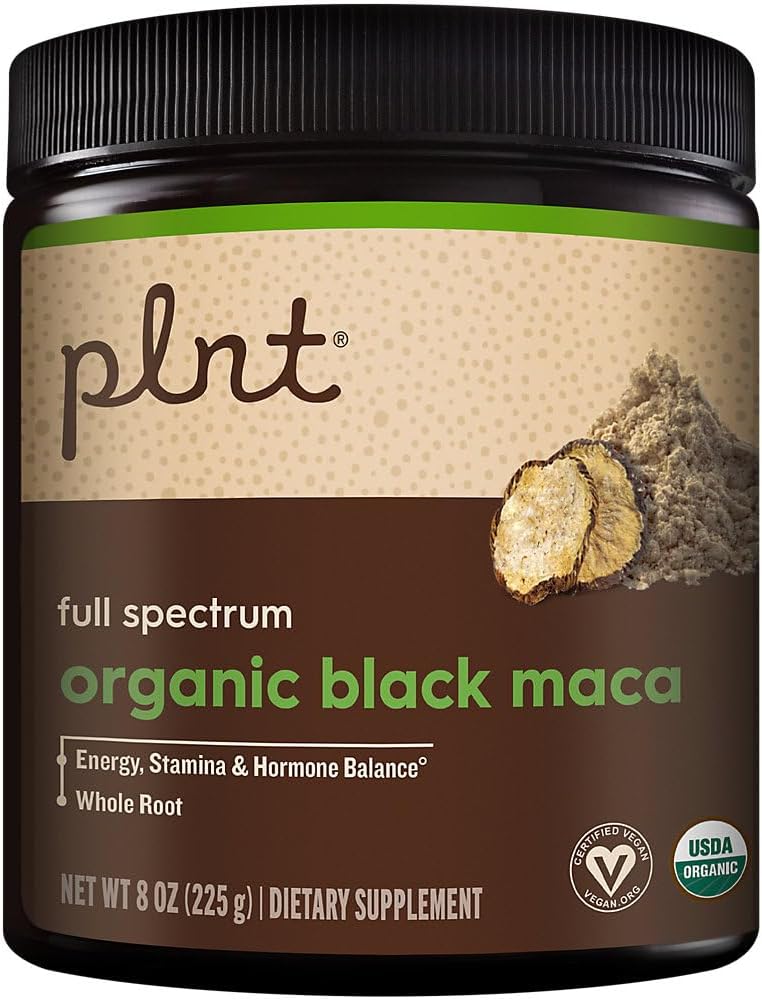 Organic Black Maca Powder - Supports Energy, Stamina, Hormone Balance - 8 oz (45 Servings)