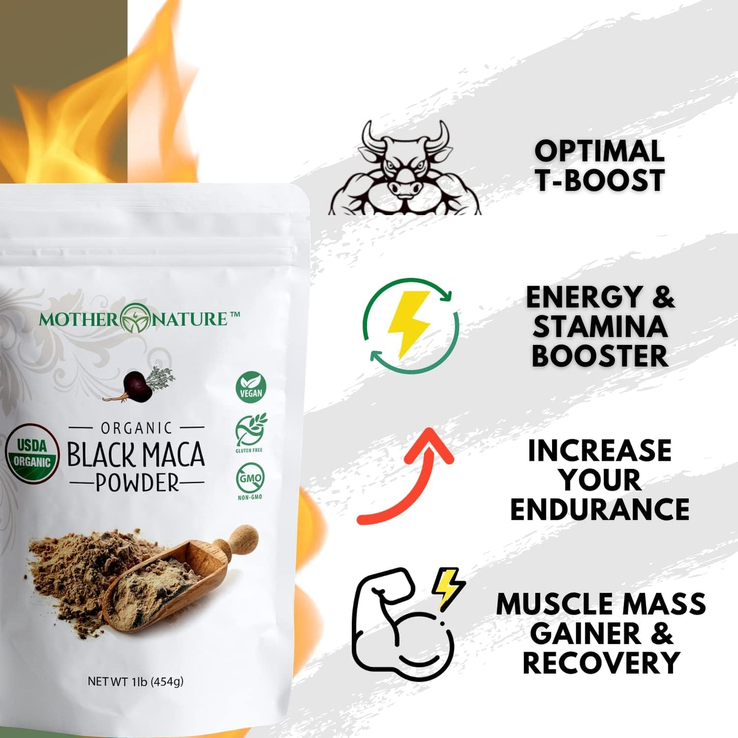 Organic Black Maca Root Powder & Chanca Piedra Capsules for Energy, Wellness & Urinary Tract - Vegan & Non-GMO Superfoods by Mother Nature Organics