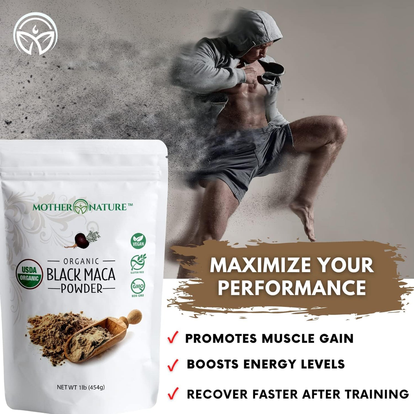 Organic Black Maca Root Powder & Chanca Piedra Capsules for Energy, Wellness & Urinary Tract - Vegan & Non-GMO Superfoods by Mother Nature Organics