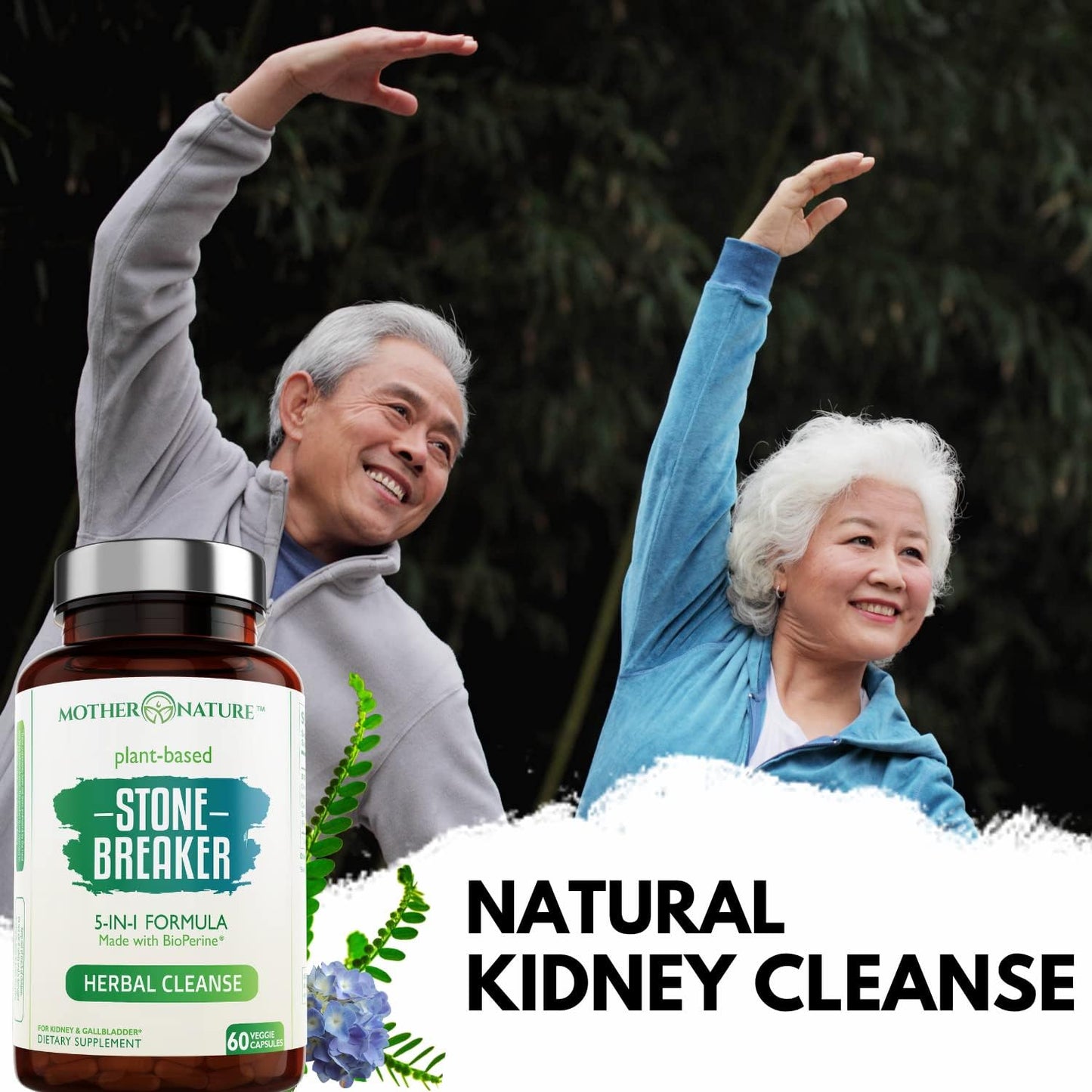 Organic Black Maca Root Powder & Chanca Piedra Capsules for Energy, Wellness & Urinary Tract - Vegan & Non-GMO Superfoods by Mother Nature Organics