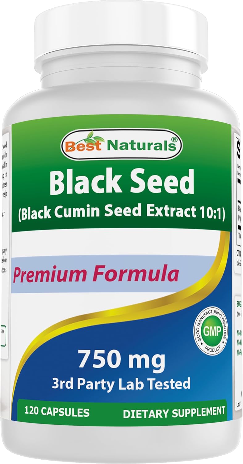 Organic Black Seed Extract Capsules - 750 mg Per Serving - 120 Count