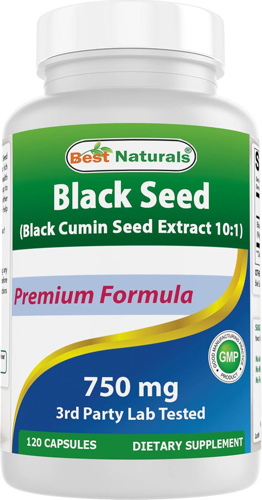 Organic Black Seed Extract Capsules - 750 mg Per Serving - 120 Count