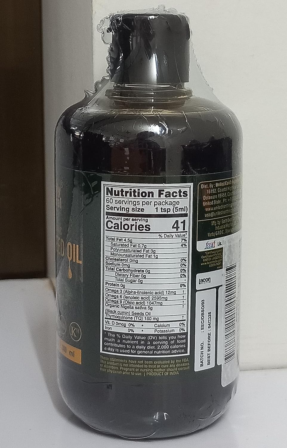 Organic Black Seed Oil - 100% Pure, Cold-Pressed Nigella Sativa Oil (10.15 fl oz) - Rich in Thymoquinone & Omega 3,6 & 9 - Non-GMO & Untreated - Holy Natural Miracle Oil