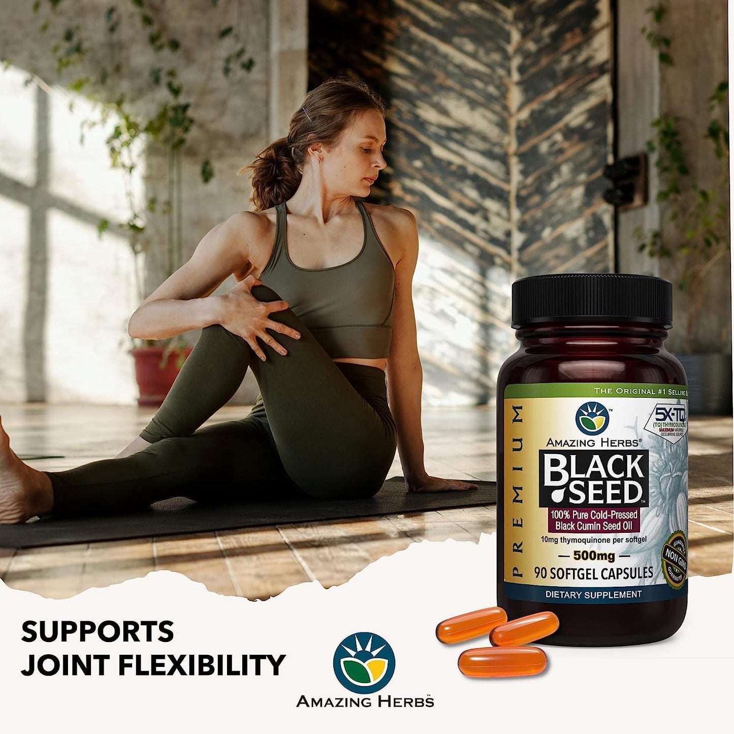 Organic Black Seed Oil Capsules - Cold Pressed Nigella Sativa for Immune Support, Digestive Health, Brain Function - 90 Count x 2, 500mg - Gluten Free, Non GMO