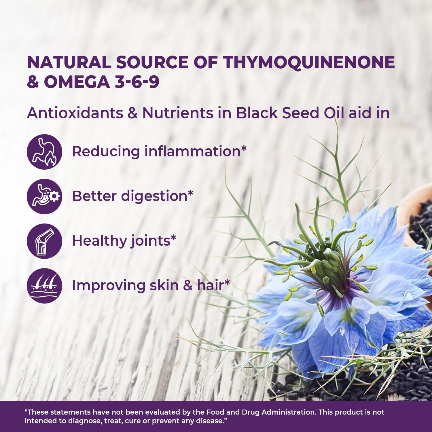 Organic Black Seed Oil (Kalonji) - 100% Pure & Natural Cold Pressed | Rich in Thymoquinone & Omega Fatty Acids | Antioxidant for Immune Support, Hair & Skin | 6.8 Fl Oz