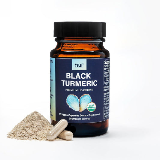 Organic Black Turmeric Capsules 350mg - US Grown - Vegan - Gluten Free - Non GMO - Joint Support - Inflammatory Response - Immune Function