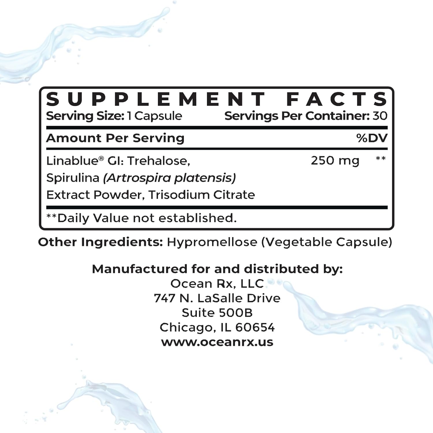 Organic Blue Spirulina Capsules | Superfood Supplement with Phycocyanin | Promotes Healthy Skin, Oral Health, and Wound Recovery | 30 Servings