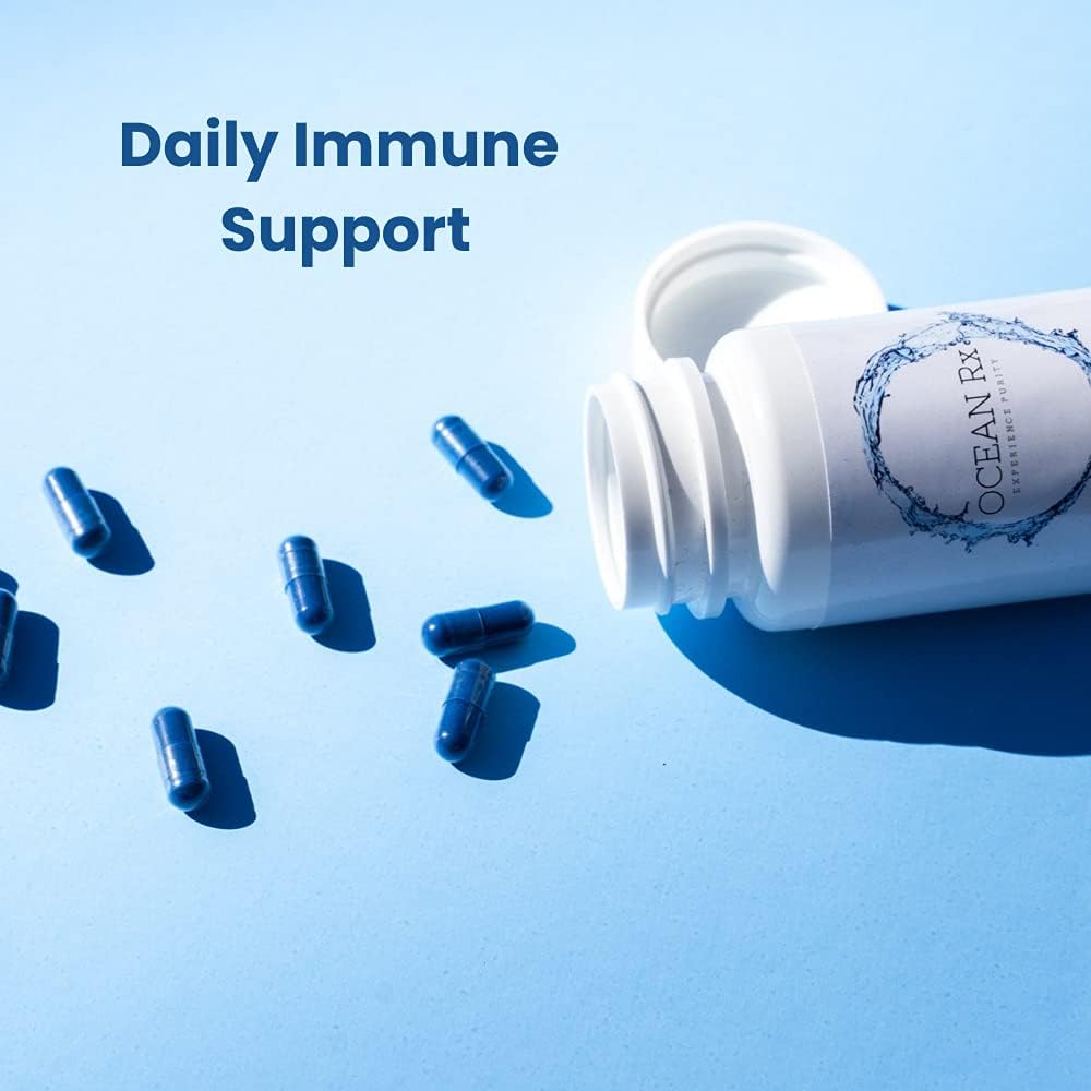 Organic Blue Spirulina Capsules | Superfood Supplement with Phycocyanin | Promotes Healthy Skin, Oral Health, and Wound Recovery | 30 Servings