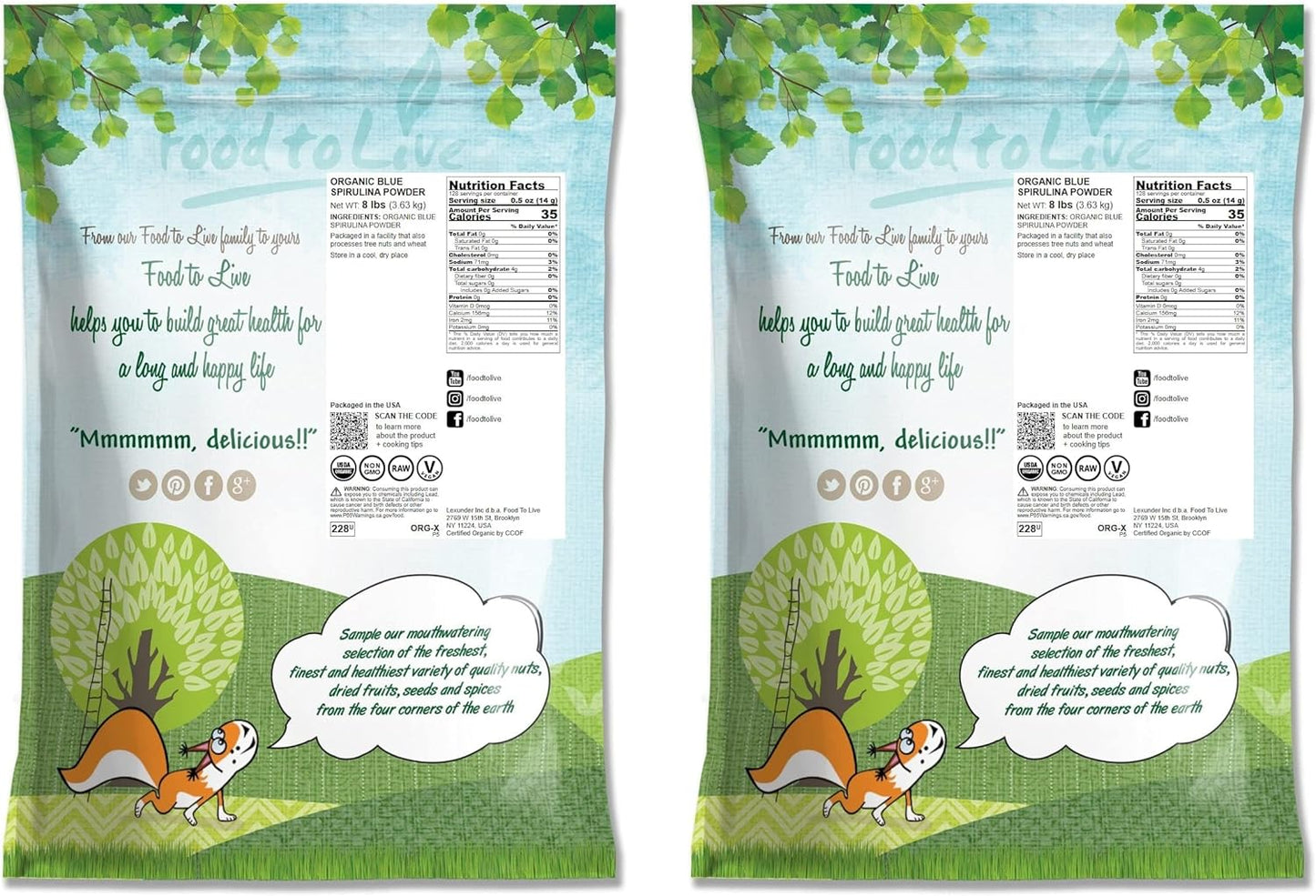 Organic Blue Spirulina Powder - 16 lbs - Non-GMO Raw Algae Extract for Juices, Smoothies & Food Coloring - Vegan & Non-Irradiated
